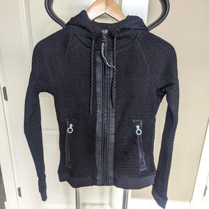 Super Dry Sports Wear Mesh Zippered Hoodie